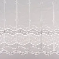 SCHÖNER LEBEN. Stoff Vorhangstoff Voile Meterware Clip-Panneaux Raffrollo Scheibenhänger, bestickt