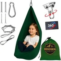 Kronenberg Tuchschaukel Ganzkörpersocke (Sensorische Therapieschaukel aus elastischem Nylon), Hängeschaukel, höhenverstellbar, 360° drehbar, für drinnen & draußen