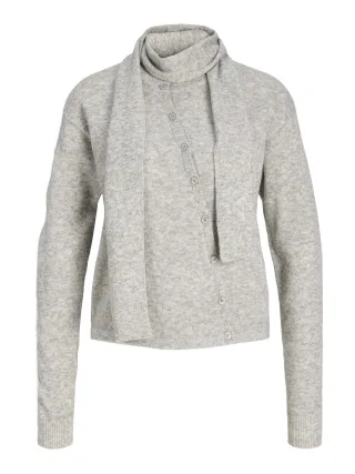 JJXX - JXJANE SCARF CARDIGAN KNIT Medium Grey Melange - Gr. - XS
