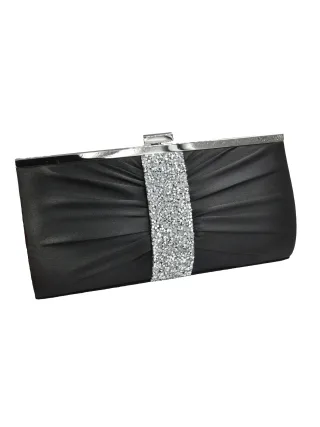 Steuer Modeschmuck Abendtasche Satin-Optik mit Strassbesatz
