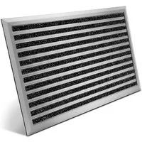 bomoe Fußmatte Fußmatte Außen AluGant, 40x60cm, Silber, Höhe: 1 mm, rutschfest Rostfrei Fussabtreter Aussenbereich Outdoor-Fußmatte