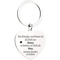 Geschenkehöhle Schlüsselanhänger Schlüsselanhänger in Herzform mit edler Gravur Geschenk für Mama & Oma, Edler Herzanhänger mit Gravur – das perfekte Geschenk für Mama & Oma