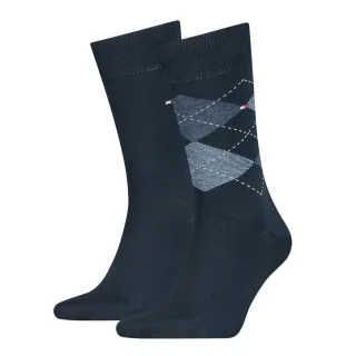 Tommy Hilfiger - Argyle-Socken blau - Gr. - 46