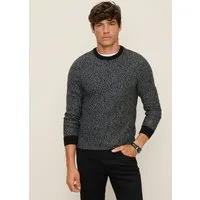 Man's World Rundhalspullover Neue Kollektion! Highlight Strukturqualität mit Rippbündchen am Ausschnitt, Strickmaterial, melierte Optik