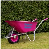 TRUTZHOLM Schubkarre Proseccokutsche PP 100 L 250 kg Gartenschubkarre Schiebkarre pink