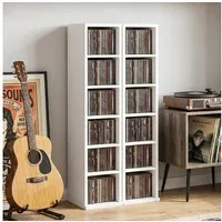 HOMCOM CD-Regal CD Regal, Medienregal 2-tlg., Mit Kippschutz und verstellbaren Regalböden