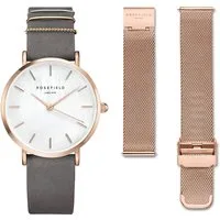 ROSEFIELD Quarzuhr ROSEFIELD West Village Gift Set Damen Geschenkset 33mm + Mesh-Armband