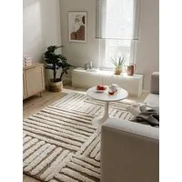 benuta Hochflor-Teppich Tibo, rechteckig, Höhe: 31 mm, Teppich Wohnzimmer, Schlafzimmer, Esszimmer, Flur, Kunstfaser, Cozy