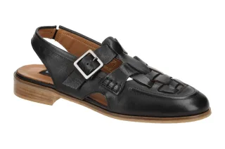 Everybody 30503M2365 SP black AFINA Damen Sandale Echtleder Schwarz Blockabsatz