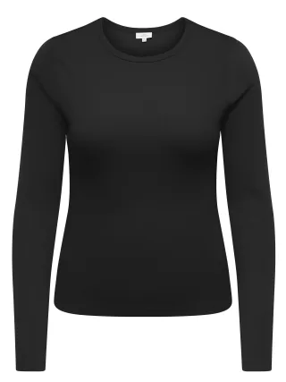 ONLY CARMAKOMA - CARVAL L/S O-NECK TOP JRS NOOS Black - Gr. - 48