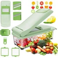 Faizee Home Gemüse-Scheibenschneider Faizee Home, Green Edge – Manueller Gemüseschneider