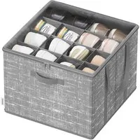 SONGMICS Schuhbox Boxen mit verstellbaren Trennwänden, 1/2 St, Schuhbox, für bis zu 16 Paar Schuhe, Griffe, transparenter Deckel