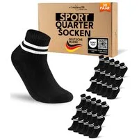 sockenkauf24 Sportsocken 10 Paar kurze Tennissocken Quarter Sportsocken Herren Damen Baumwolle (30-Paar) verstärkte Ferse & Fußspitze, gepolsterte Sohle, Atmungsaktiv