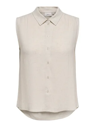 ONLY CARMAKOMA - CARSIESTA S/L LINEN BL SHIRT PNT NOOS Moonbeam - Gr. - 46