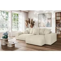 Home affaire Ecksofa LAKESIDE mit Bettfunktion und Bettkasten, B/T/H 257/166/84 cm, L-Form, Recamiere beidseitig montierbar, mit Wellenunterfederung