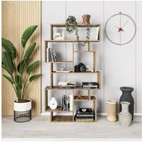 Decortie Bücherregal Karmato, Standregal Bücherregal Holz Wohnzimmer, 96 x 25,5 x 168,5 cm