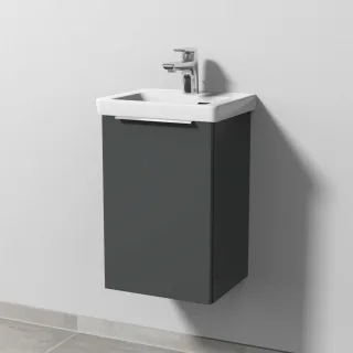 Sanipa 3way Waschtischunterbau zu Villeroy & Boch Subway 3.0 Waschtisch mit 1 Tür, Anthrazit-Matt UM84022