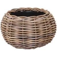 VIVANNO Weidenkorb Rattan PALLA Rund - Natur Geflochten (1 St), 29x19 cm