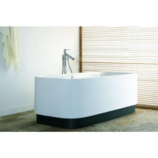 Hoesch Singlebath Duo Oval Badewanne 3688.010 weiss, 176,6x114,1cm, Einbauversion, links
