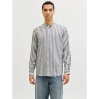 Jack & Jones Langarmhemd JJESUMMER LINEN BLEND BAND SHIRT L/S SN Baumwollmischung, regular fit