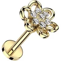 Taffstyle Piercing-Set Heliy Tragus Knorpel Labret Piercing Stecker Kristall Blume Flach (Ohr Tragus Helix Lobe Knorpel Piercing), Piercing Ohr Lippenpiercing Labret Stecker Ohrpiercing Cartilage