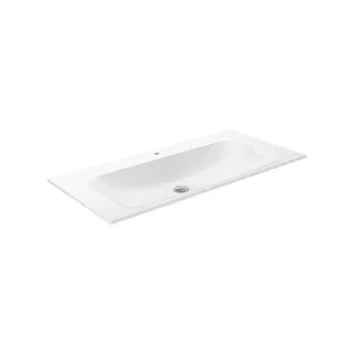 Keuco X-Line Keramik-Waschtisch 33170311001 100,5x49,3cm, mit Hahnloch und Überlaufsystem Clou, weiß