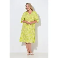 Angel of Style Jerseykleid Kleid A-Linie Krepp Animalmuster 3/4-Ballonärmel