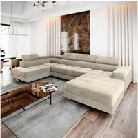 Masseno Ecksofa CASONE mit Schlaffunktion U-Form, Sofa mit Bettkasten
