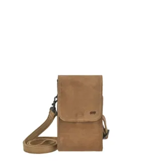 Bear Design Handytasche Leder zum Umhängen 11x18cm Robbie taupe. Stilvoller Crossbody-Organizer mit 9 Kartenfächern für Smartphone & Essentials.