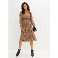 bonprix Chiffonkleid für femininen Look, aus Polyester, figurumspielende Passform