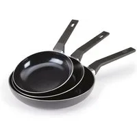Qulinart by Brandt Pfannen-Set 3er Set Aluminium schwarz