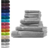 Hometex Premium Textiles Handtuch in Premium Qualität 500 g/m², Feinster Frottier-Stoff 100% Baumwolle, 1x Badetuch + 1 Duschtuch + 2 Handtuch + 4 Gästetuch, weich, saugfähig, extra schwer & flauschig
