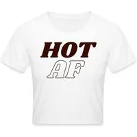 Spreadshirt T-Shirt Hot AF Y2K Feminismus Selflove Print Crop Top (1-tlg)
