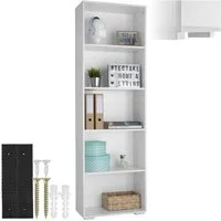 tectake Bücherregal Lexi, Holzregal Lexi 1-tlg., bodenschonende Kunststofffüße, vielseitig verwendbar, mit Kippschutz