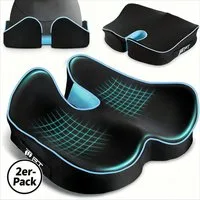 POPOLIC Sitzkissen Sitzkeilkissen für Bürostuhl & Autositz – Ergonomisches, Sitzauflage aus Memory-Schaum, Erhöht Sitzkomfort