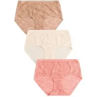 Next Midislip 3er-Pack Nahtlose Spitzenslips, Midi (3-St)