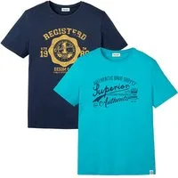 bonprix T-Shirt (Packung, 2-tlg) regular fit, Kurzarm, coole Frontprints