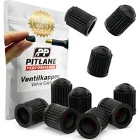 Pitlane Performance Ventilkappe 10x Schrader Ventilkappen Auto & Fahrrad mit Dichtungsring, (Schrader-Ventil, 10-St., Universal Reifenventilkappen Set für PKW), Reifen-Ventildeckel Reifenkappen für Auto, Motorrad, E-Bike & Fahrrad