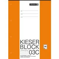 BRUNNEN Collegeblock Brunnen Kieserblock Din A4 Lineatur 3 liniert mit blauem Rand