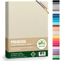 leevitex® Spannbettlaken Premium, verschiedene Größen, Stoffgewicht 195 g/m², 40 cm Steghöhe, Jersey-Elasthan, Gummizug: rundum, (1 Stück), verschiedene Farben, OEKO-TEX® STANDARD 100 zertifiziert