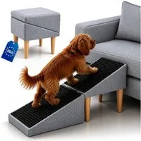 Outentin Haustiertreppe Hundetreppe klappbar mit Polster - Hunderampe Sofa Bett Katze (100 kg Belastbarkeit 2-in-1 Funktion 72x36x36 cm, 16 Farben, 1-St., Rutschfeste Oberfläche, Gelenkschonend, Pflegeleicht, Für Innenbereich)