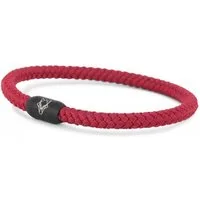 Akitsune Armband Silvus Nylon-Armband - Mattschwarz - Weinrot 19,50cm