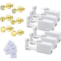 LuxusKollektion Piercing-Set Ohrlochstechpistole Einweg steril Piercing Ohrstecker Gold 3