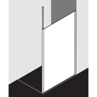 Kermi Xb Glasanlage XBWDR09020VAK 90x200cm, silber hochglanz, ESG klar, rechts