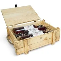 Kistenkolli Altes Land Allzweckkiste 3er Weinkisten geflammt Holzwolle Geschenkbox Weinbox Holzbox (Spar-Set, 1er Set)