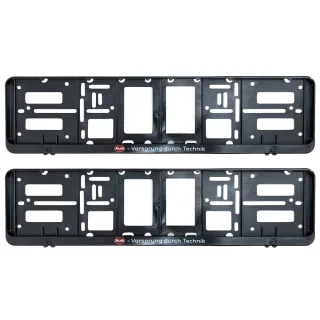 2x Original AUDI Retro Kennzeichenhalter Rahmen Halter Old School passend für alle Fahrzeuge