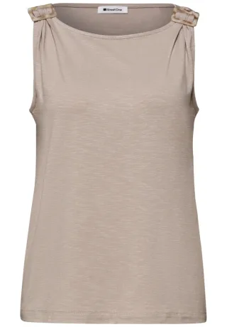 Street One - Ärmelloses Top beige - Gr. - 40