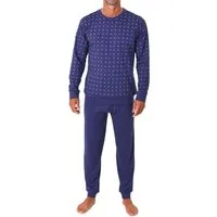 Normann Pyjama Normann Herren Schlafanzug langarm mit Bündchen in edler Optik