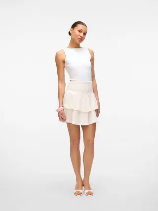 VERO MODA - VMNATALI HW SMOCK SHORT SKIRT WVN NOOS Snow White - Gr. - S