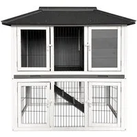 HOME DELUXE Kleintierstall TOCA Kaninchenstall - 115 x 115 x 60 cm, Offener Boden, Doppelstockhaus, Hasenstall, Außengehege